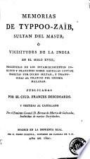 Memorias de Typpoo-Zaïb, sultan del Masur, ó Vicisitudes de la India en el siglo XVIII