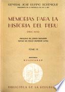 Memorias para la historia del Peru