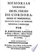 Memorias sagradas de el Yermo de Cordoba