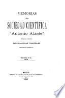 Memorias y revista de la Sociedad Científica Antonio Alzate.
