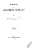 Memorias y revista de la Sociedad Científica Antonio Alzate.