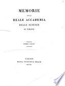Memorie della Reale Accademia delle scienze di Torino