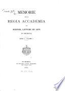 Memorie della Reale Accademia di Scienze, Lettere ed Arti in Modena