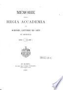 Memorie della Reale Accademia di Scienze, Lettere ed Arti in Modena