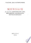 Mensaje a la VI convención del Movimiento Nacionalista Revolucionario