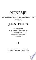 Mensaje del Presidente de la Nación Argentina