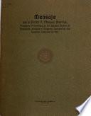 Mensaje que el Doctor V. Márquez Bustillos, Presidente provisional de los Estados Unidos de Venezuela, presenta al Congreso nacional en sus sesiones ordinarias de 1920