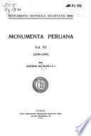 Monumenta Peruana: 1596-1599
