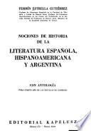 Nociones de historia de la literatura española, hispanoamericana y argentina