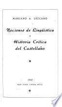 Nociones de lingüística e historia crítica del castellano