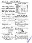 Notes and Queries: A Medium of Inter-Communication for Literary Men, Artists, Antiquaries, Genealogists, Etc