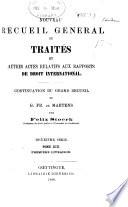 Nouveau recueil général de traités et autres actes relatifs aux rapports de droit international