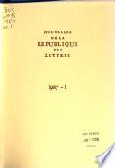 Nouvelles de la République Des Lettres