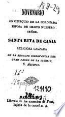 Novenario en obsequio de la coronada esposa de Cristo Nuestro Señor santa Rita de Casia