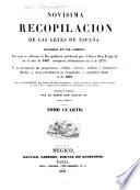 Novísima recopilacion de las leyes de España