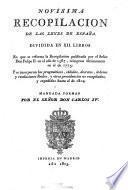 Novísima recopilacion de las leyes de España
