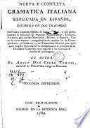 Nueva y completa gramatica italiana explicada en español