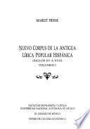 Nuevo corpus de la antigua lírica popular hispánica, siglos XV a XVII