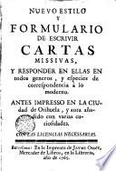 Nuevo estilo y formulario de escrivir cartas missivas