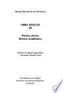 Obra selecta: Poesía, prosa. Bretón académico