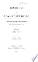 Obras completas de don Andrés Bello
