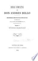Obras completas de don Andrés Bello