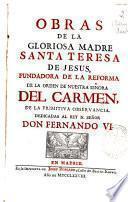 Obras de la Gloriosa Madre Santa Teresa de Jesus ...