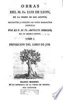 Obras del M. Fr. Luis de Leon ...: Exosicion del libro de Job. 1804