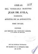 Obras del venrable maestro Juan de Avila ...
