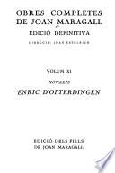 Obres completes de Joan Maragall: Enric d'Ofterdingen por Novalis, versió catalana