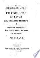 Observaciones filosoficas en favor del Alfabeto primitivo
