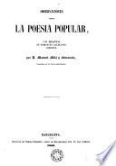 Observaciones sobre la poesía popular