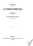 Observaciones sobre la poesia popular