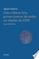 Oda a Maria Ana, primer premio de axilas sin depilar de 1930