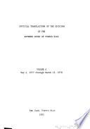 Official Translations of the Opinions of the Supreme Court of Puerto Rico