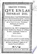Oracion funebre, que en las honras del venerable ... P. Fr. Antonio de la Concepcion ... predico ... Fray Manuel de la Madre de Dios, etc