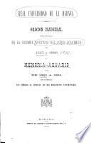 Oración inaugural pronunciado en la solemne apertura del curso, y Memoria anuario