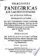 Oraciones panegiricas en las festividades de Nuestra Señora