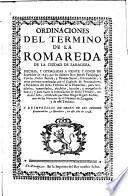 Ordinaciones del termino de la Romareda de la ciudad de Zaragoza
