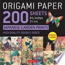 Origami Paper 200 Sheets Japanese Garden Prints 8 1/4 21cm