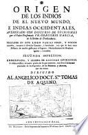 Origen De Los Indios De El Nuevo Mundo, E Indias Occidentales