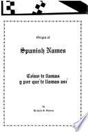 Origin of Spanish Names