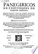 Panegiricos en festividades de varios santos