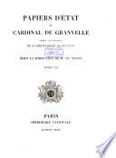 Papiers d'État du Cardinal de Granvelle