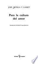 Para la cultura del amor