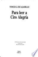 Para leer a Ciro Alegría