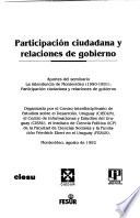 Participación ciudadana y relaciones de gobierno
