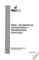 Perú, nacimientos, matrimonios, divorcios y defunciones registrados e informados