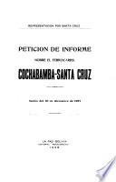 Petición de informe sobre el ferrocarril Cochabamba-Santa Cruz