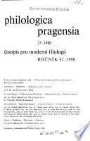 Philologica Pragensia